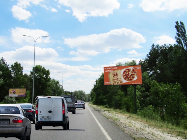 Щит 6x3,  Богатирська вул. в напрямку Оболоні, Вишгород, траса на Межигір’я, зоопарк "12 місяців", межа міста